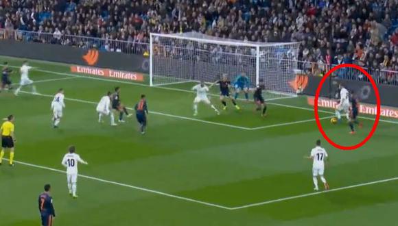 Real Madrid vs. Valencia EN VIVO: Wass propició autogol del 1-0 tras jugada de Modric, Benzema y Carvajal. (Foto: Captura de pantalla)