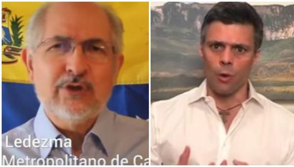 Leopoldo López y Antonio Ledezma: Las frases por lo que el chavismo los volvió a encarcelar. (Foto: Captura)