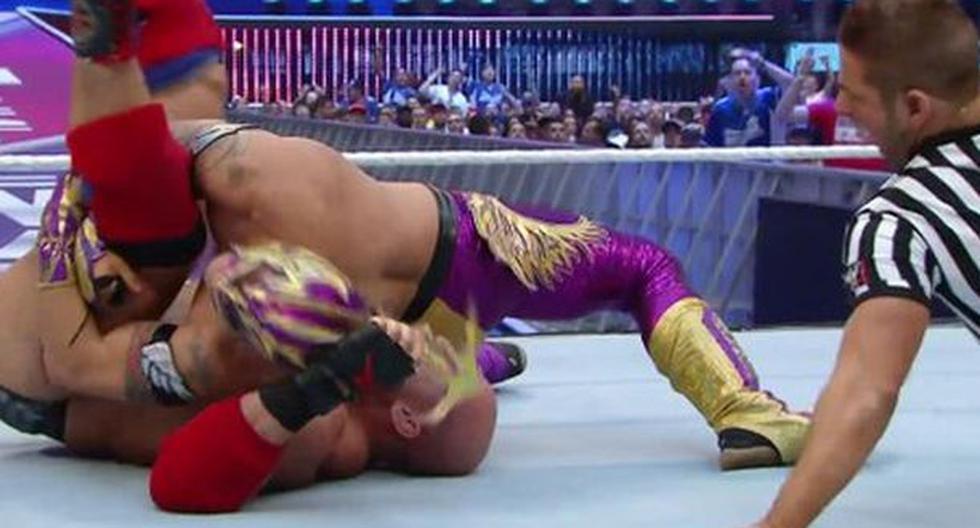 Kalisto venció en el conteo a Ryback en el ring de WrestleMania 32 de WWE. (Foto: Internet)