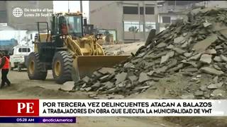VMT: atacan por tercera vez a trabajadores de obra de construcción