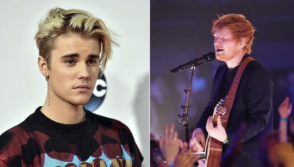 Justin Bieber y Ed Sheeran. (Fotos: Agencias)