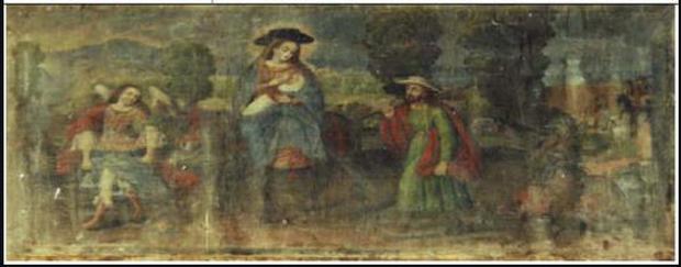 The painting stolen from the Temple of Our Lady of the Assumption in 2012, “Flight into Egypt.”