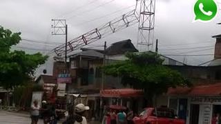 Vía WhatsApp: antena de televisión se desplomó en Ucayali