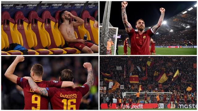 Barcelona vs. Roma: las mejores postales de la descontrolada celebración italiana. (Foto: AFP)