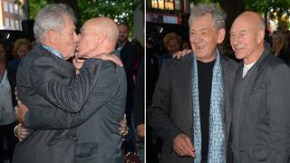 Ian McKellen y Patrick Stewart se besaron en premiere