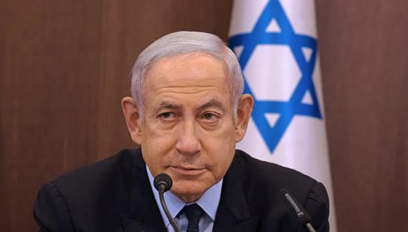 El primer ministro israelí, Benjamin Netanyahu, preside una reunión de gabinete en Jerusalén, el 27 de agosto de 2023. (Foto de EFE/EPA/MENAHEM KAHANA / POOL)