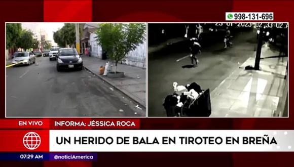 Un herido de bala en tiroteo en Breña. (Foto: América Noticias)