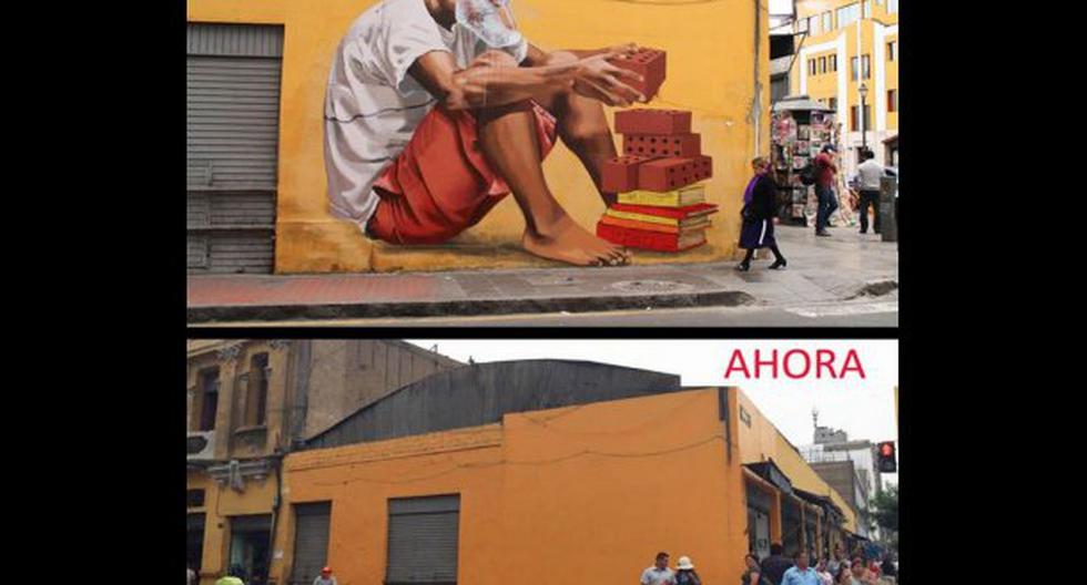 Borran nuevo mural en el Centro de Lima. (Foto: Facebook/Jade Rivera)