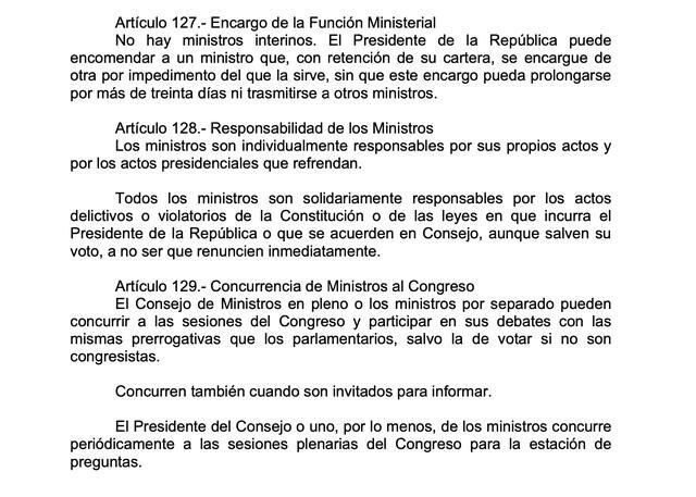 Artículo 128 de la Constitución Política del Perú.