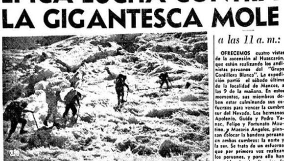 Agosto de 1953. Por primera vez una expedición peruana, auspiciada por El Comercio, asciende a la cumbre del Huascarán.