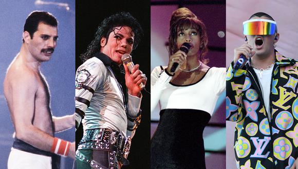 Función de Spotify permite reunir artistas de diferentes estilos, vivos o fallecidos. ¿Imaginas a Freddie Mercury, Michael Jackson, Whitney Houston y Bad Bunny en una misma banda? (Fotos: AFP)
