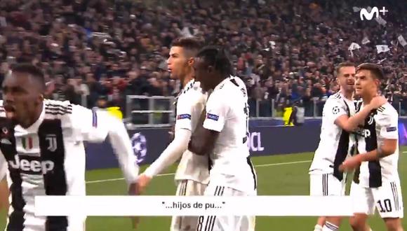 La reacción de Cristiano Ronaldo luego de convertir su hat-trick en el Allianz Stadium. (Foto: captura de video)