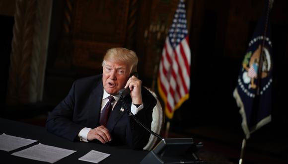 Donald Trump en teleconferencia con las tropas de Estados Unidos en Afganistán. Foto: AFP.