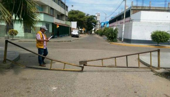 Trujillo: municipalidad retirará tranqueras no autorizadas
