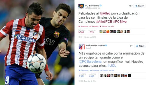 Buen ejemplo: Barcelona y Atlético se felicitan vía Twitter