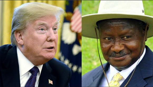 Donald Trump, presidente de Estados Unidos, y su homólogo de Uganda Yoweri Museveni. (EFE / AP).