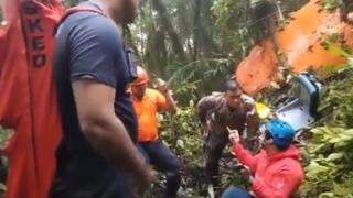 A salvo y con vida los seis ocupantes de helicóptero accidentado en Panamá