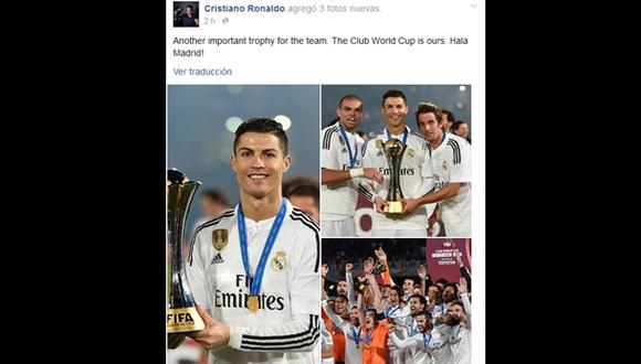 Cristiano Ronaldo celebró Mundial de Clubes en su Facebook