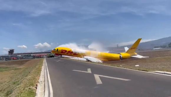 La aeronave salió del Aeropuerto Internacional Juan Santamaría, en Costa Rica, rumbo a Guatemala. (Foto: Captura de video)
