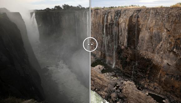 La profundidad de la cima fue esculpida por la acción del agua a lo largo de una zona de fracturas naturales en la roca volcánica que conforma el paisaje en esta región en el sur de África. (Foto: Reuters).
