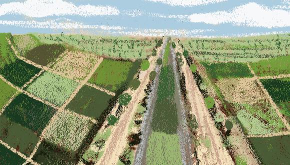 “Nuestros agricultores encontrarán en esta irrigación un modelo y un estímulo”. (Ilustración: Giovanni Tazza).