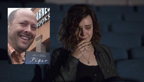 A la izquierda Jay Asher, autor de la novela "13 Reasons Why". A la derecha Katherine Langford, actriz protagónica de la adaptación del libro. (fotos: Twitter/ Netflix)