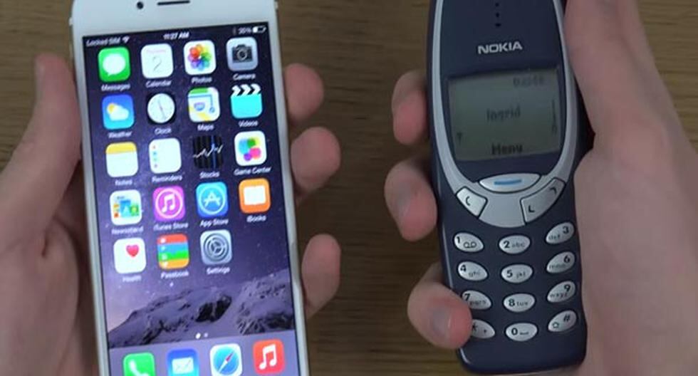 Este video, que ya tiene 2 millones de reproducciones en YouTube, compara la velocidad del iPhone 6 y el Nokia 3310. A que no adivinas quién ganó.(Foto: Captura)