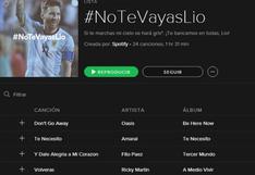 Spotify crea lista musical implorando permanencia de Lionel Messi