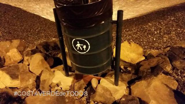 Costa Verde: colocan basurero sobre piedras en La Pampilla - 1