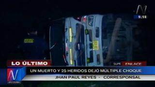 Panamericana Norte: choque deja un muerto y 25 heridos en Supe