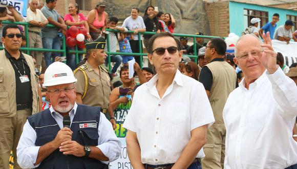 La última vez que Martín Vizcarra estuvo en el Perú fue a mediados de febrero, cuando acompañó al presidente Kuczynski a inaugurar obras de pistas en Ancón. (Foto: Difusión)