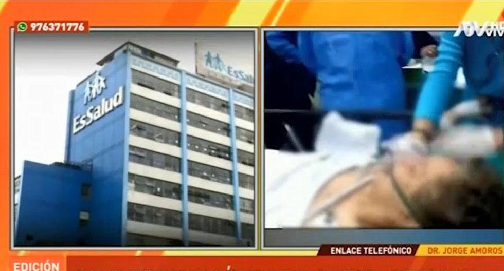 Paciente de 71 años cayó del octavo al sexto piso cuando intentaba cerrar la ventana de su habitación. (Captura: ATV Noticias)