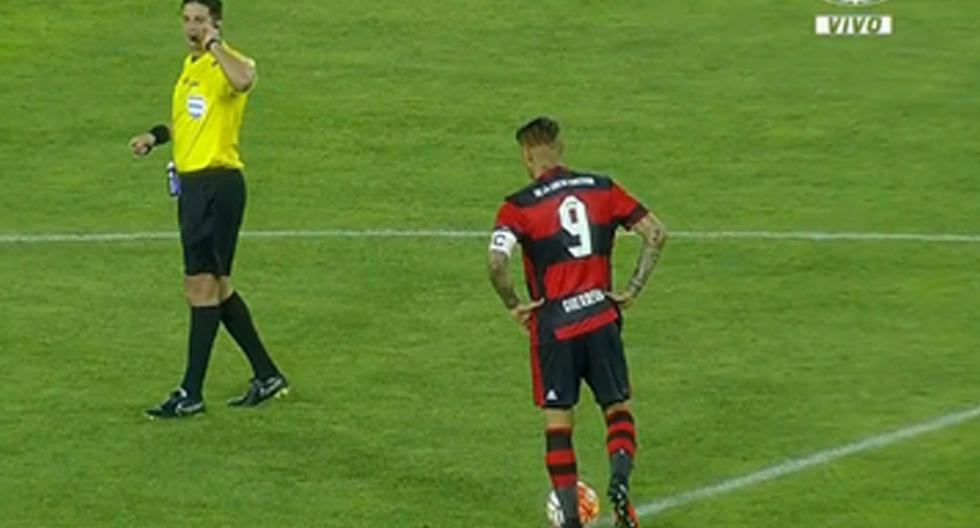 Paolo Guerrero destacó en el partido Palestino vs Flamengo por la Copa Sudamericana. (Foto: Captura)