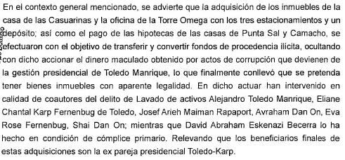 Parte de la acusación presentada por el equipo especial.