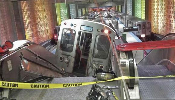 Chicago: Tren se descarrila en el aeropuerto e invade escaleras