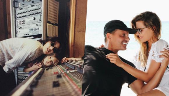 Izquierda: Stephanie Salas y su hija Michelle en 1995 durante las grabaciones del disco de la primera  "La raza humana". (Derecha) Michelle y Luis Miguel en una foto de 2017.