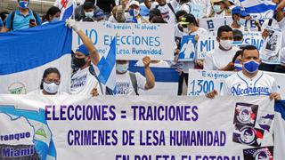 Nicaragüenses exiliados manifiestan en Costa Rica para exigir salida del poder de Ortega y Murillo 