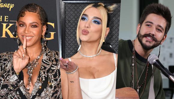 Beyoncé, Dua Lipa y Camilo son algunos de los nominados para los Premios Grammy 2021. Fotos: AFP.