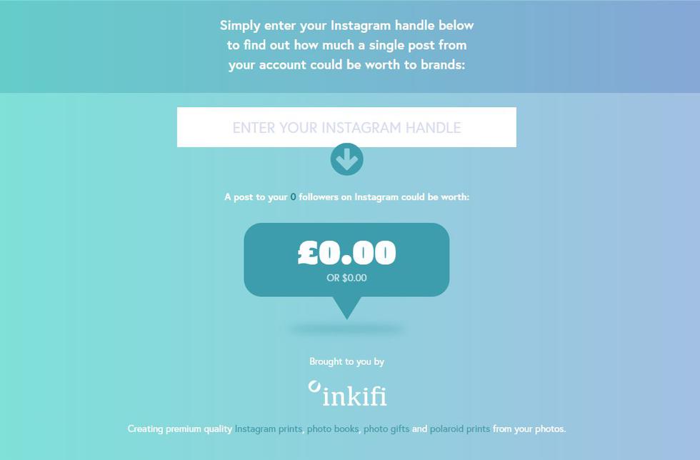 Solo basta con colocar tu nombre de usuario en el espacio en blanco y sabrás el valor estimado de tu cuenta de Instagram. (Foto: Infiki.com)