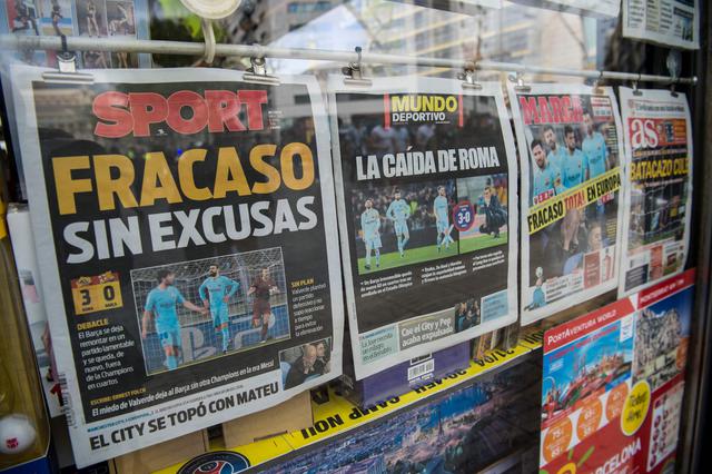 Barcelona vs. Roma: así informó la prensa la eliminación culé en la Champions League. (Foto: AFP)