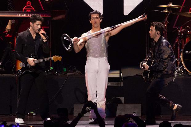 The Jonas Brothers during the iHeartRadio Jingle Ball 2021 at Madison Square Garden in New York, in 2021. They will return to Peru this Sunday, April 21