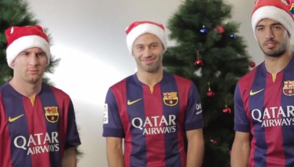 Barcelona: Messi, Suárez, Mascherano y un frío saludo navideño