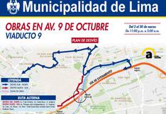 Lima: desde este jueves habrá cierre nocturno de Av. 9 de Octubre