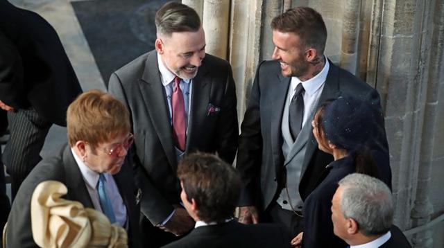David y Victoria Beckham en la boda del príncipe Harry y Meghan Markle, los duques de Sussex. (Foto: AFP)