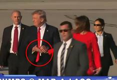 Donald Trump toma de la mano a su esposa Melania y genera polémica