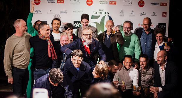 Chef Virgilio Martínez, Massimo Bottura and other representatives of world cuisine during yesterday's press conference on The World's 50 Best.  (The World's 50 Best Restaurants)