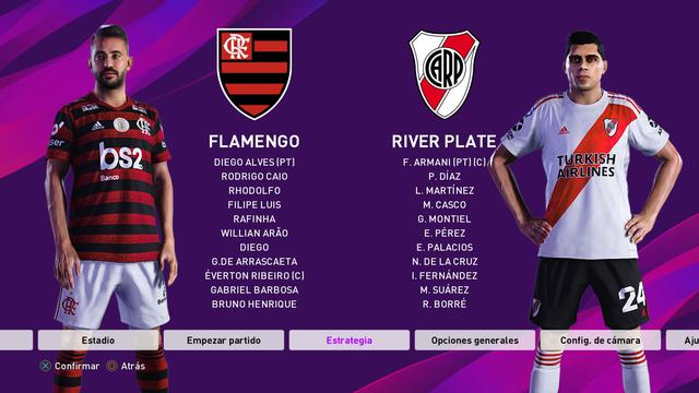 Flamengo y River Plate. (Imagen: eFootball PES 2020)