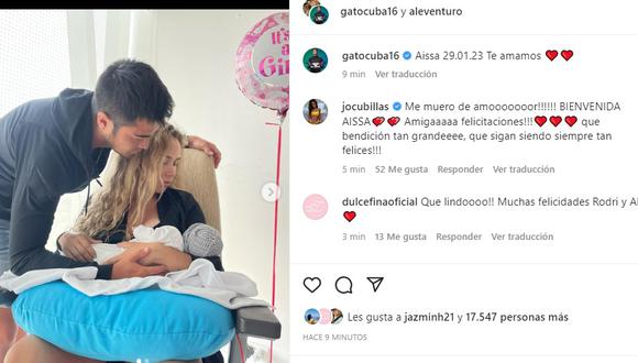 Rodrigo ‘Gato’ Cuba y Ale Venturo difundieron las primeras fotos de su hija Aissa. (Foto: @gatocuba16).