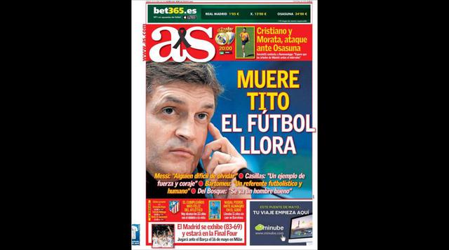 Las portadas de los diarios españoles tras muerte de Vilanova - 5