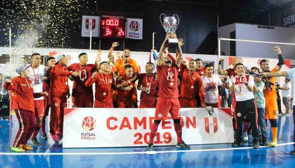 Universitario de Deportes se quedó con el título de la Liga Futsal Pro. (Foto: @Universitariotw)